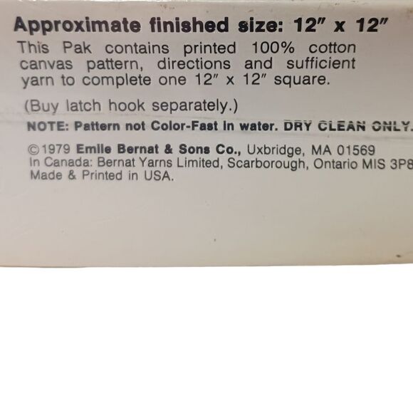 Bernat Latch Hook‎ Kit NEW Asters Flowers Floral 12x12 Vintage 1979 Farmhouse. - Picture 8 of 16